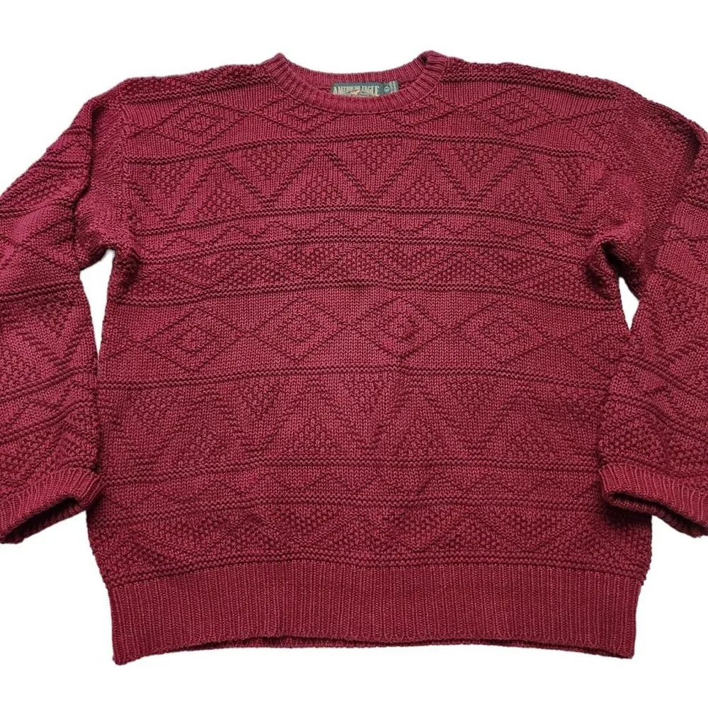 American Eagle Heavy Knitted Red Burgandy Men's Pullover Sweater